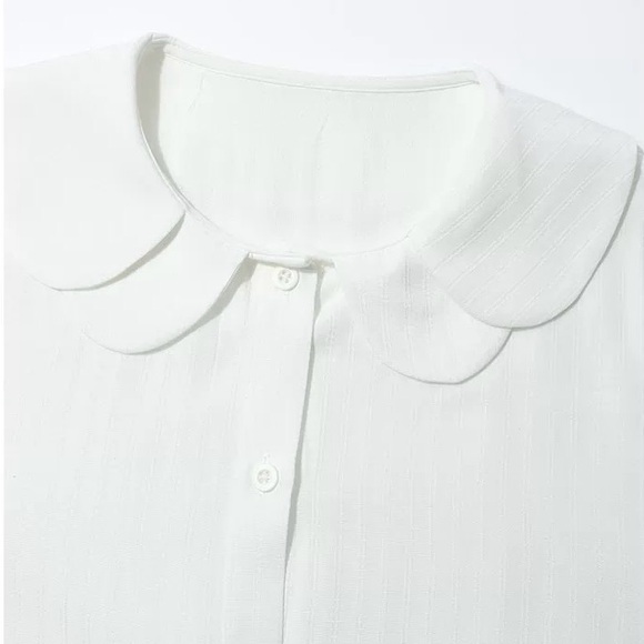 WHITE SHIRT WITH PETAL COLLAR - Picture 5 of 6